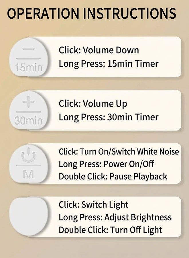 Super ZYouth Baby Night Light with White Noise, 3 Color Temperatures & RGB Gradient, Stepless Dimming Touch Lamp, 15/30 Min Timer, 10 Soothing Nature Sounds for Breastfeeding, Sleep Training & Nursery - Image 3